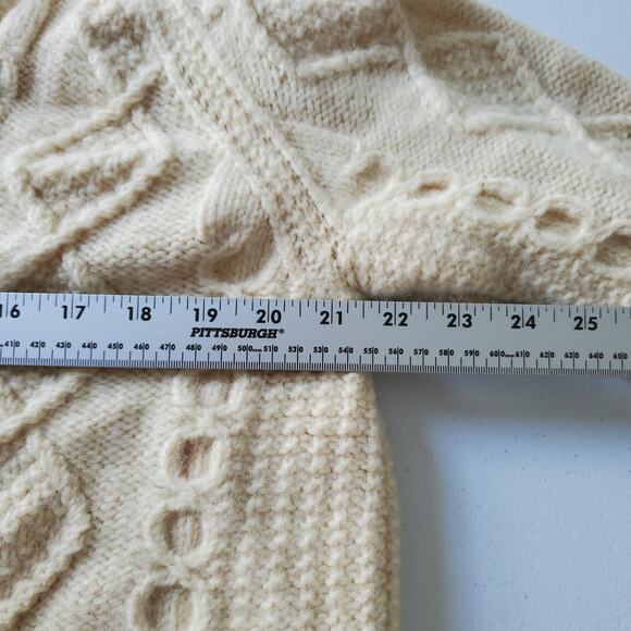 Vintage Carbery Sweater Womens Medium Wool Cable Knit Ireland Hand Knit 90s - Picture 8 of 9